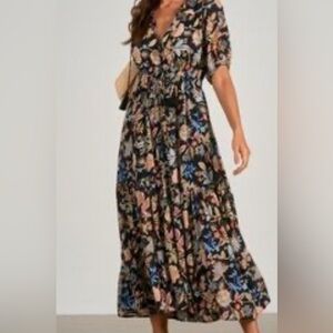 Elan Floral Dress with Multicolor Pattern